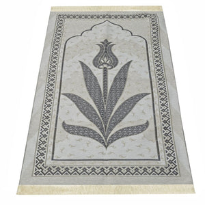 Mink Tulip Taffeta Lux Lightweighted Islamic Prayer Rug, Janamaz, Musallah, Sesallah, Sejadah, Carpet, Muslim Seccade, Islam Sajadah
