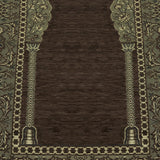 Brown Aslisah Chenille Lightweighted Islamic Prayer Rug, Janamaz, Musallah, Sesallah, Sejadah, Carpet, Muslim Seccade, Islam Sajadah - islamicbazaar