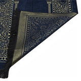 Blue Aslisah Chenille Lightweighted Islamic Prayer Rug, Janamaz, Musallah, Sesallah, Sejadah, Carpet, Muslim Seccade, Islam Sajadah - islamicbazaar