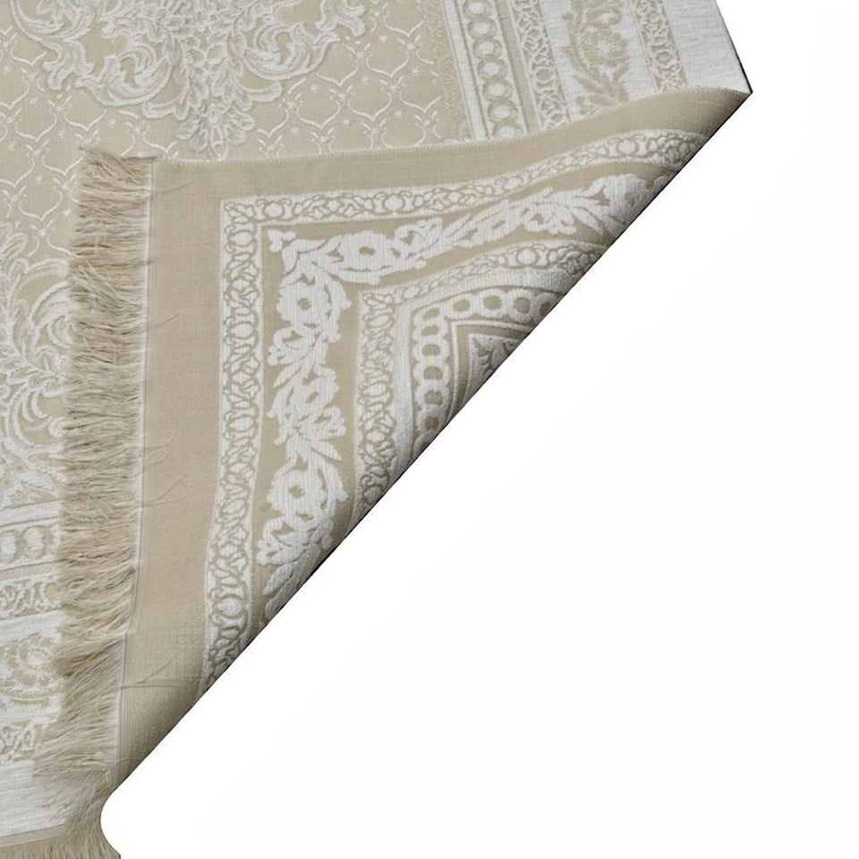 Lux Cotton Cream Prayer Mat , Dainty Gift, Wedding Gift, Anniversary Gift, Prayer Rug, Dowries Janamaz, Muslim Gifts