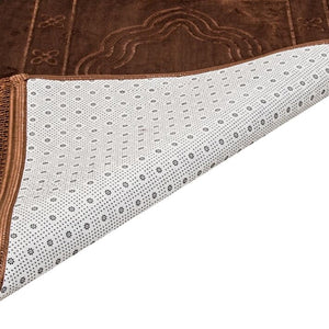 Lux Velvet Plush Light Brown Prayer Mat | Turkish Prayer Mats | Carpet | Wedding Gift | Anniversary Gift | Prayer Rug | Dowries | Janamaz