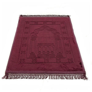 Lux Velvet Plush Burgundy Prayer Mat | Turkish Prayer Mats | Carpet | Wedding Gift | Anniversary Gift | Prayer Rug | Dowries | Janamaz