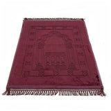 Lux Velvet Plush Burgundy Prayer Mat | Turkish Prayer Mats | Carpet | Wedding Gift | Anniversary Gift | Prayer Rug | Dowries | Janamaz