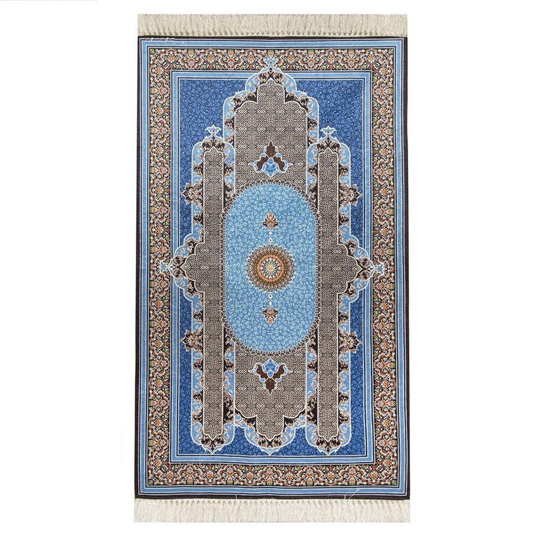 Navy Blue Authentic Prayer Mat | Chenille Sajjada | Lux Musallah | Prayer Rug | Janamaz MVD67