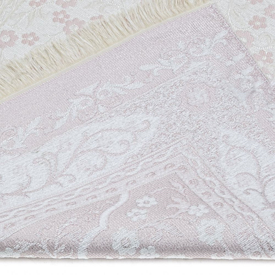 Pink Silvery Tinsel Islamic Prayer Rug, Portable Sejadah, Travel Prayer Rug, Salat, Musallah, Sejadah, Janamaz