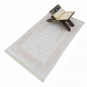 Pink Silvery Tinsel Islamic Prayer Rug, Portable Sejadah, Travel Prayer Rug, Salat, Musallah, Sejadah, Janamaz