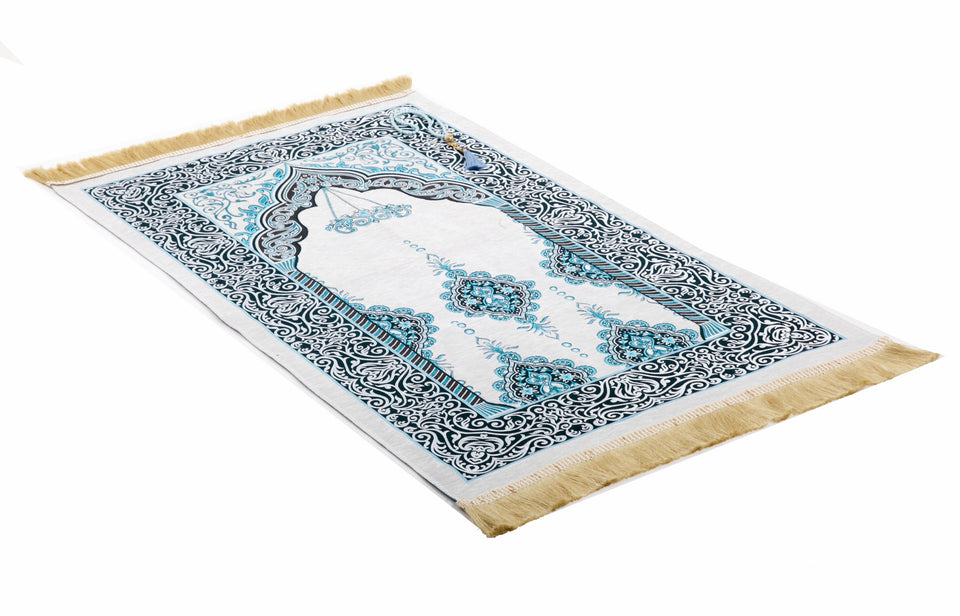 Turquoise Palace Prayer Mat, Prayer Mat with Tasbeeh, Prayer Rug, Bohemian Rug, Turkish Rug, Islamic Gift YSLM76