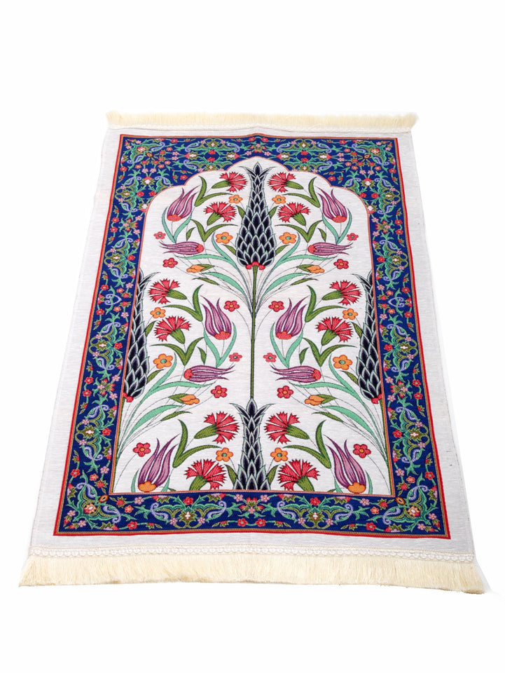Blue New Ottoman Tiles Prayer Mat, Prayer Mat with Tasbeeh, Prayer Rug, Bohemian Rug, Turkish Rug, Islamic Gift YSLM73