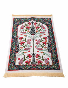 NEW Ottoman Tiles Prayer Mat, Prayer Mat with Tasbeeh, Prayer Rug, Bohemian Rug, Turkish Rug, Islamic Gift YSLM73