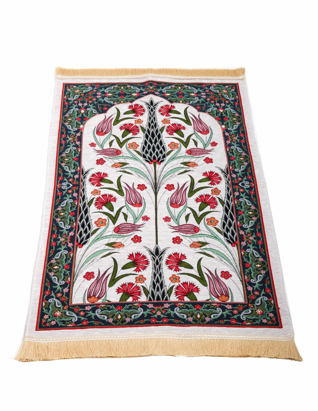 NEW Ottoman Tiles Prayer Mat, Prayer Mat with Tasbeeh, Prayer Rug, Bohemian Rug, Turkish Rug, Islamic Gift YSLM73