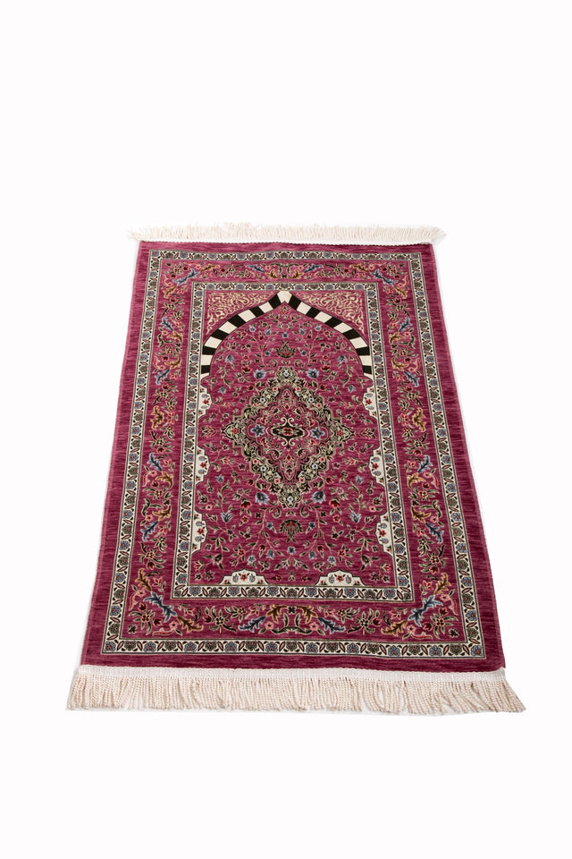 Pink Tulip Garden Prayer Mat, Prayer Mat with Tasbeeh, Prayer Rug, Muslim Janamaz, Namaz Rug, Musallah, Islamic Gift