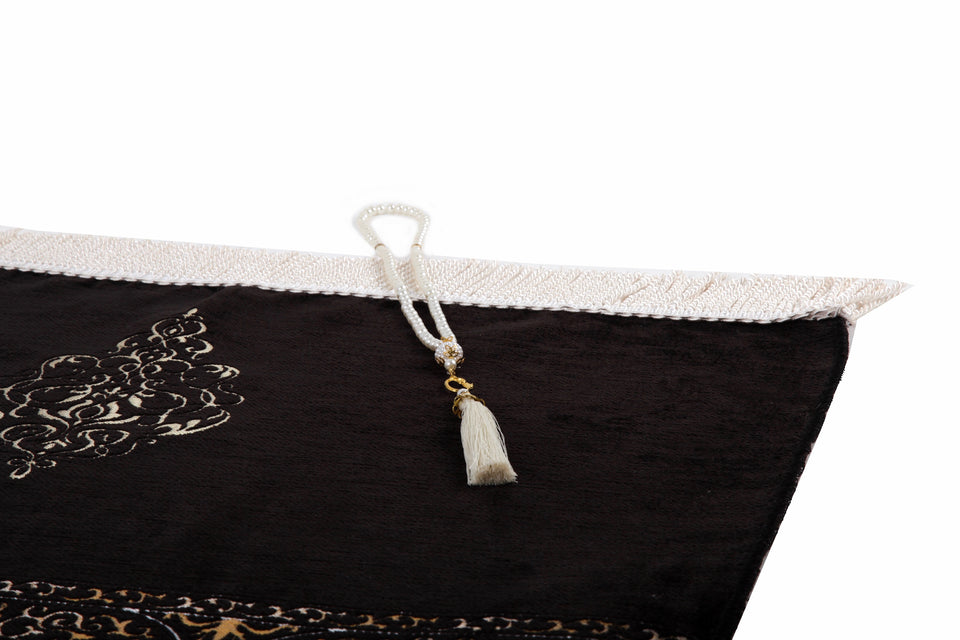 Black Kaaba Curtain Kiswah Sejadah, Prayer Mat, Prayer Rug, Muslim Gifts for Women, Personalized Gift, Eid Gifts, Islamic Home Decor