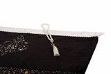 Black Kaaba Curtain Kiswah Sejadah, Prayer Mat, Prayer Rug, Muslim Gifts for Women, Personalized Gift, Eid Gifts, Islamic Home Decor