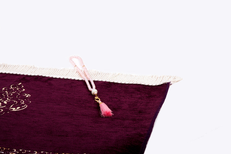 Purple Kaaba Curtain Kiswah Sejadah, Prayer Mat, Prayer Rug, Muslim Gifts for Women, Personalized Gift, Eid Gifts, Islamic Home Decor