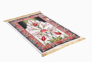 Tapis de prière motif tuile ottomane, tapis de prière avec Tasbeeh, tapis de prière, Janamaz musulman, tapis bohème, tapis turc, cadeau islamique YSLM23