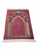 Pink Flower Gate Prayer Mat, Prayer Mat with Tasbeeh, Prayer Rug, Muslim Janamaz, Sajadah Cantik , Islamic Gifts