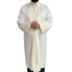 Cream Ecmel Mens Prayer Jubbah, Traditional Anatolian Thobe, Elegant Mens Wear Kurta, Muslim Mens Clothing Plain Disdash, Thawb - islamicbazaar