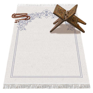 Blue Carpet Soft Padded Prayer Rug | Cotton Layer Janamaz | Anti Slip Backing Bamboo Cotton Prayer Mat | Islamic Gifts