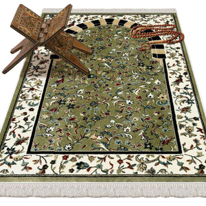 Almunawara Rawda Soft Padded Prayer Rug, Cotton Bottom Layer Janamaz, Masjid an Nabawi Soft Prayer Rug, Rawdah Sajdah Musalla