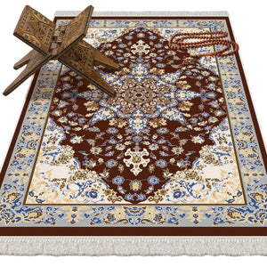 Siberian Bugloss Soft Padded Prayer Rug | Cotton Layer Janamaz | Anti Slip Backing Bamboo Cotton Prayer Mat | Islamic Gifts