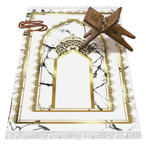 Mihrab Of Selimiye Mosque Soft Padded Prayer Rug | Cotton Layer Janamaz | Anti Slip Backing Bamboo Cotton Prayer Mat | Islamic Gifts
