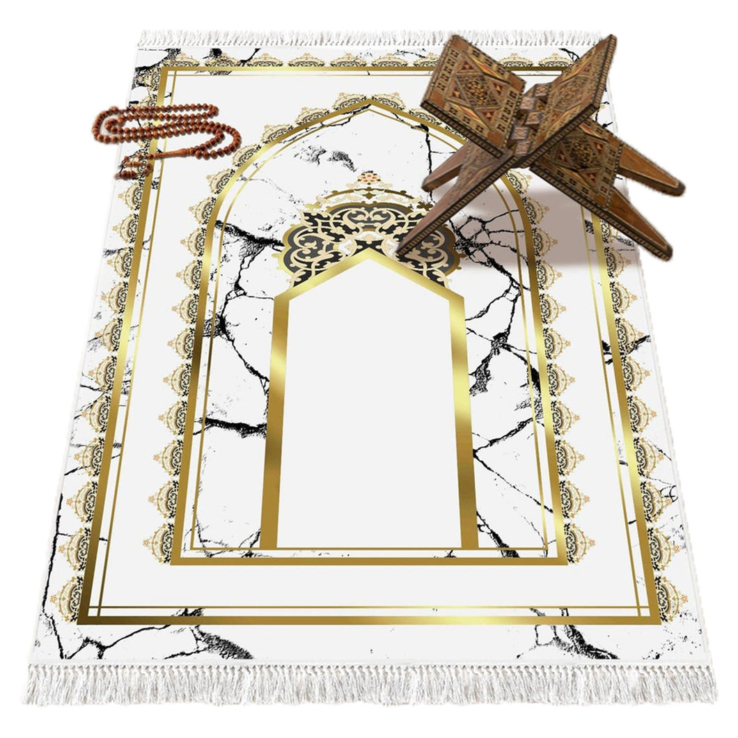 Mihrab Of Selimiye Mosque Soft Padded Prayer Rug | Cotton Layer Janamaz | Anti Slip Backing Bamboo Cotton Prayer Mat | Islamic Gifts