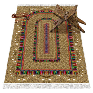 Al Andalus 1 Soft Padded Prayer Rug | Cotton Layer Janamaz | Anti Slip Backing Bamboo Cotton Prayer Mat | Islamic Gifts