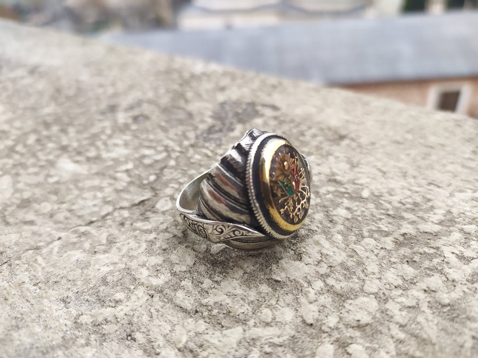 Conquest Ring 002, Ottoman Ring, Fatih Ring, 925 Sterling Silver Mens Ring, Sultan Mehmed Ring, Signet Ring, Sultans Collection Unique Ring