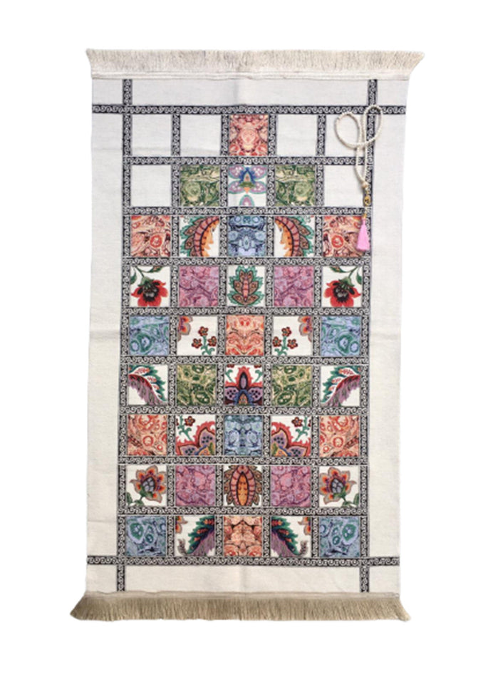 Prayer Mat | Ultra Lux Chenille Prayer Rug | Woven Sajdah | Musalla | Janamaz | Unique Islamic Gift | White Authentic Prayer Mat - islamicbazaar