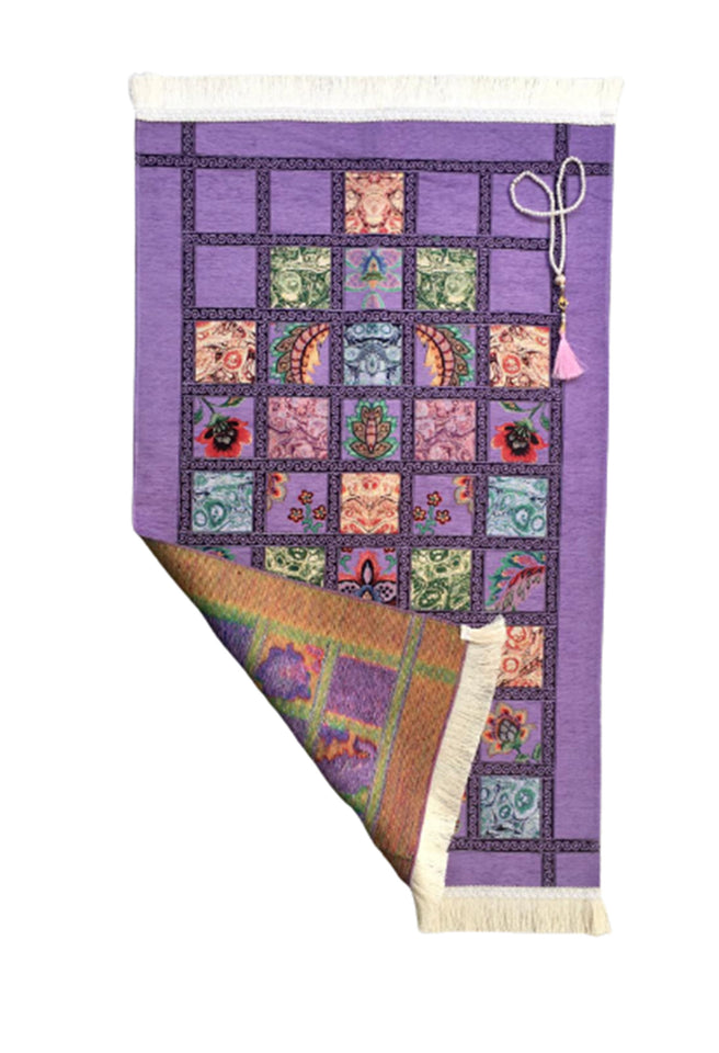 Prayer Mat | Ultra Lux Chenille Prayer Rug | Woven Sajdah | Musalla | Janamaz | Unique Islamic Gift | Purple Authentic Prayer Mat - islamicbazaar