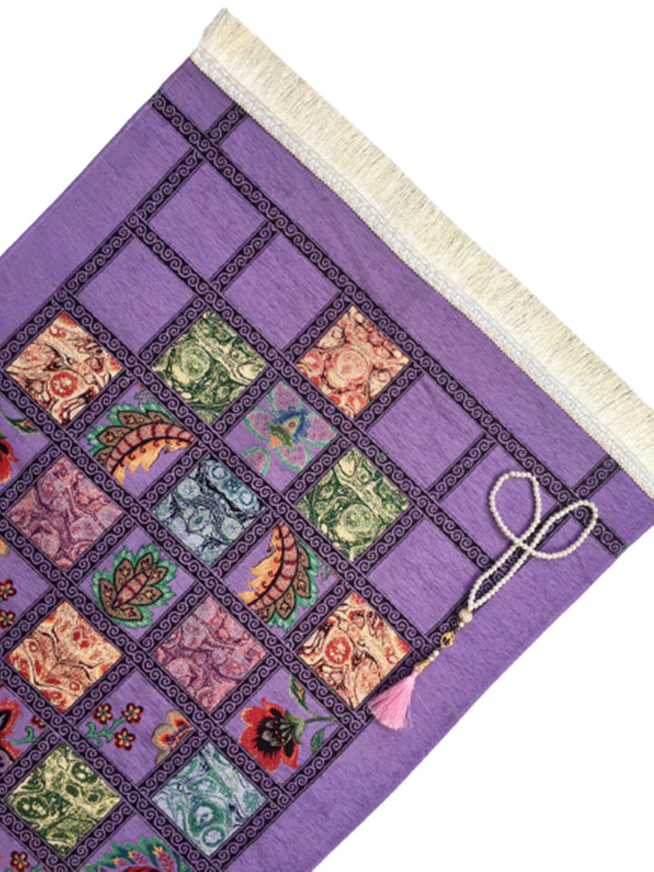 Prayer Mat | Ultra Lux Chenille Prayer Rug | Woven Sajdah | Musalla | Janamaz | Unique Islamic Gift | Purple Authentic Prayer Mat - islamicbazaar