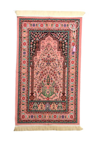 Little Flowers Prayer Mat, Pink Prayer Mat with Tasbeeh, Prayer Rug, Muslim Janamaz, Namaz Rug, Musallah, Islamic Gift