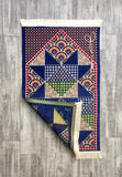 Blue Patch Work Sejadah, Rawdah Inspired Lux Prayer Mat,  Prophet's Mosque Prayer Rug, Alrawda Janamaz, Rawda, Unique Islamic Gift
