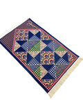 Blue Patch Work Sejadah, Rawdah Inspired Lux Prayer Mat,  Prophet's Mosque Prayer Rug, Alrawda Janamaz, Rawda, Unique Islamic Gift