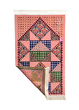 Pink Patch Work Sejadah, Rawdah Inspired Lux Prayer Mat,  Prophet's Mosque Prayer Rug, Alrawda Janamaz, Rawda, Unique Islamic Gift