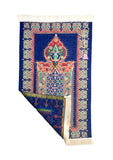 Prayer Mat | Ultra Lux Chenille Prayer Rug | Woven Sajdah | Musalla | Janamaz | Unique Islamic Gift | Blue Flower Arrow Prayer Mat