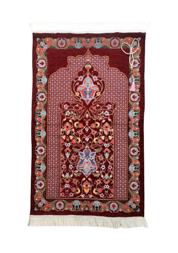 Prayer Mat | Ultra Lux Chenille Prayer Rug | Woven Sajdah | Musalla | Janamaz | Unique Islamic Gift | Red Arrow Palace Prayer Mat