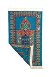 Prayer Mat | Ultra Lux Chenille Prayer Rug | Woven Sajdah | Musalla | Janamaz | Unique Islamic Gift | Turquoise Flower Arrow Prayer Mat - islamicbazaar