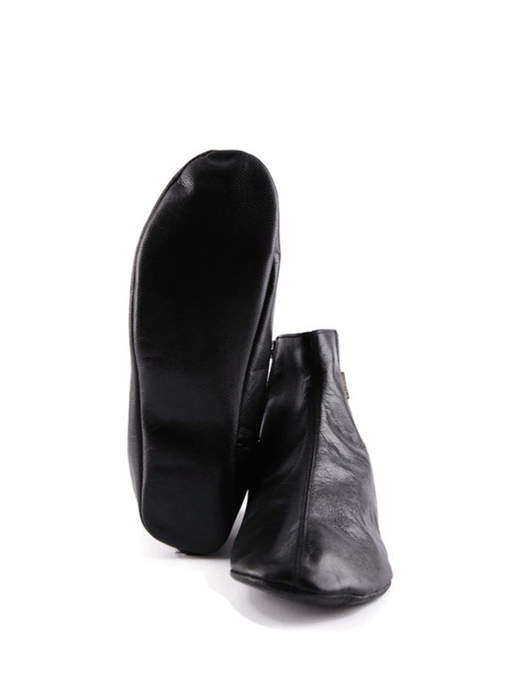 Genuine Goat Leather Black Feet Warmer Women Size, Winter socks, foot warmers, Shoes Slippers Islam Mest, Khuffain, Wudu Socks, Halal Socks