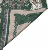 Dark Green Lux Roses Islamic Prayer Rug, Portable Sejadah, Travel Prayer Rug, Salat Musallah Sejadah Janamaz