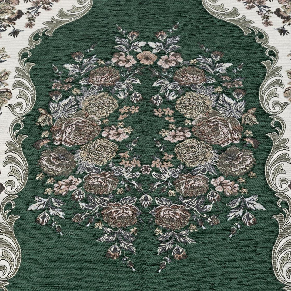 Dark Green Lux Roses Islamic Prayer Rug, Portable Sejadah, Travel Prayer Rug, Salat Musallah Sejadah Janamaz