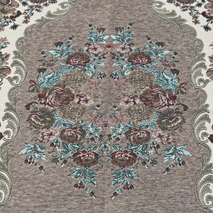 Beige Brown Lux Roses  Islamic Prayer Rug, Portable Sejadah, Travel Prayer Rug, Salat Musallah Sejadah Janamaz
