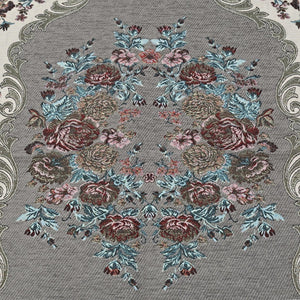 Gray Lux Roses Islamic Prayer Rug, Portable Sejadah, Travel Prayer Rug, Salat Musallah Sejadah Janamaz