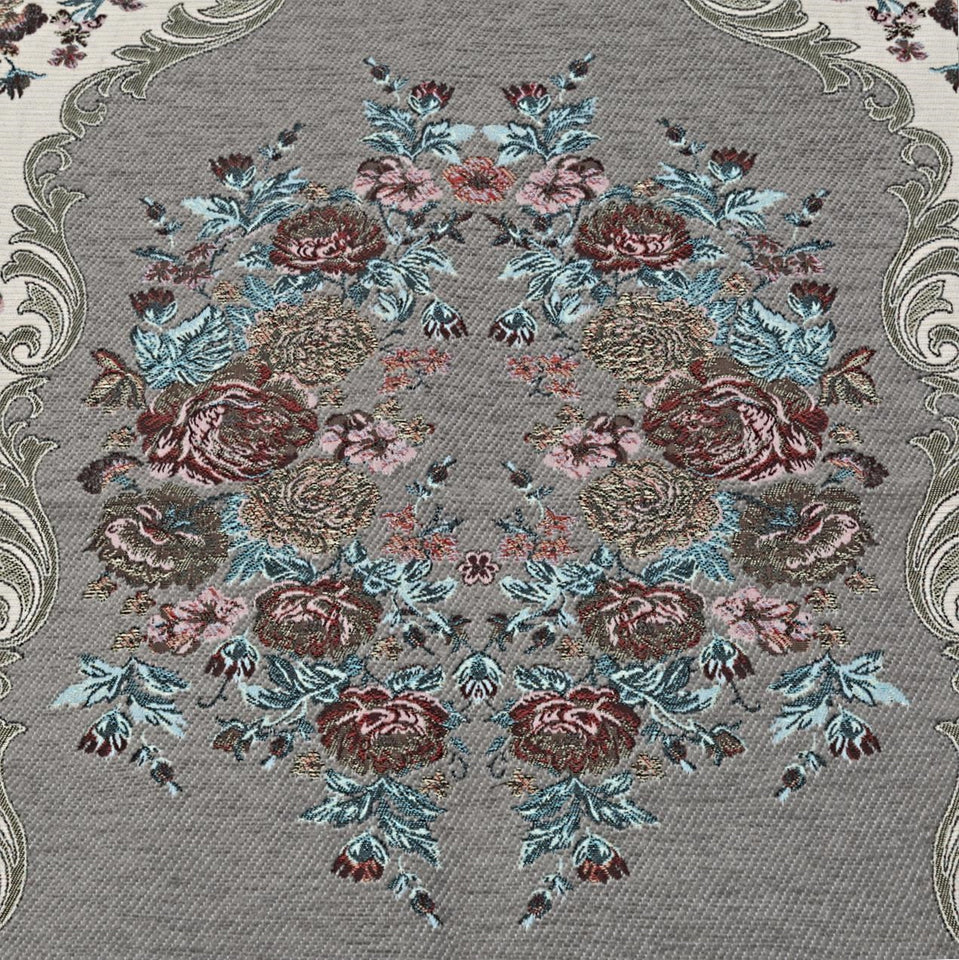 Gray Lux Roses Islamic Prayer Rug, Portable Sejadah, Travel Prayer Rug, Salat Musallah Sejadah Janamaz