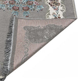 Gray Lux Roses Islamic Prayer Rug, Portable Sejadah, Travel Prayer Rug, Salat Musallah Sejadah Janamaz