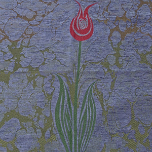 Blue Taffeta Islamic Prayer Rug, Tulip Motiff Janamaz Musallah Sesallah Sejadah Carpet Muslim Seccade Islam Sajadah