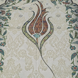 Thin Cotton Islamic Prayer Rug, Green Tulip Motiff Janamaz Musallah Sesallah Sejadah Carpet Muslim Seccade Islam Sajadah