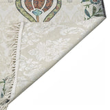 Thin Cotton Islamic Prayer Rug, Green Tulip Motiff Janamaz Musallah Sesallah Sejadah Carpet Muslim Seccade Islam Sajadah