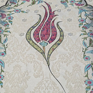 Thin Cotton Islamic Prayer Rug, Fuchsia Tulip Motiff Janamaz Musallah Sesallah Sejadah Carpet Muslim Seccade Islam Sajadah