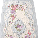 Lux Blue Prayer Mat with Bottom Layer, Embossed Flowers, Wedding Gift, Anniversary Gift, Prayer Rug, Dowries Janamaz